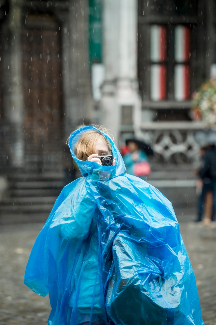 Regen op de Grote Markt in Brussel, foto: Jimmy Kets